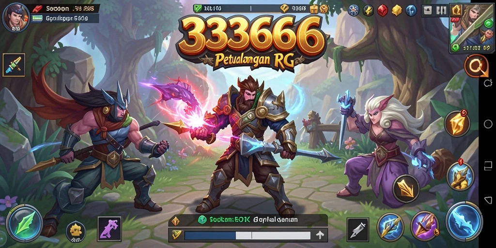 Screenshot utama 333666 menampilkan aksi pertarungan seru di dunia RPG.