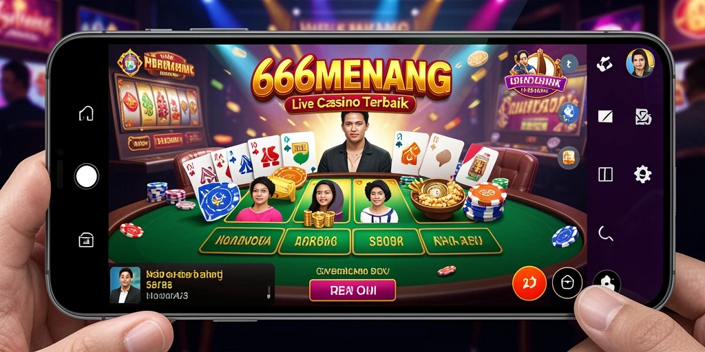 Tampilan gameplay Live Casino dengan dealer langsung di 666MENANG.
