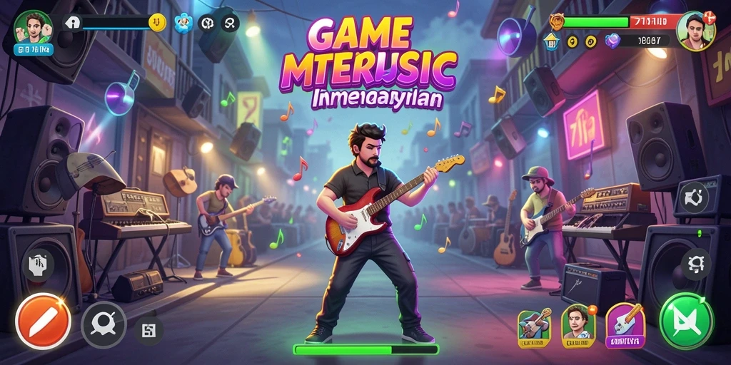 Screenshot dari gameplay 71H yang menunjukkan pengalaman musik interaktif.