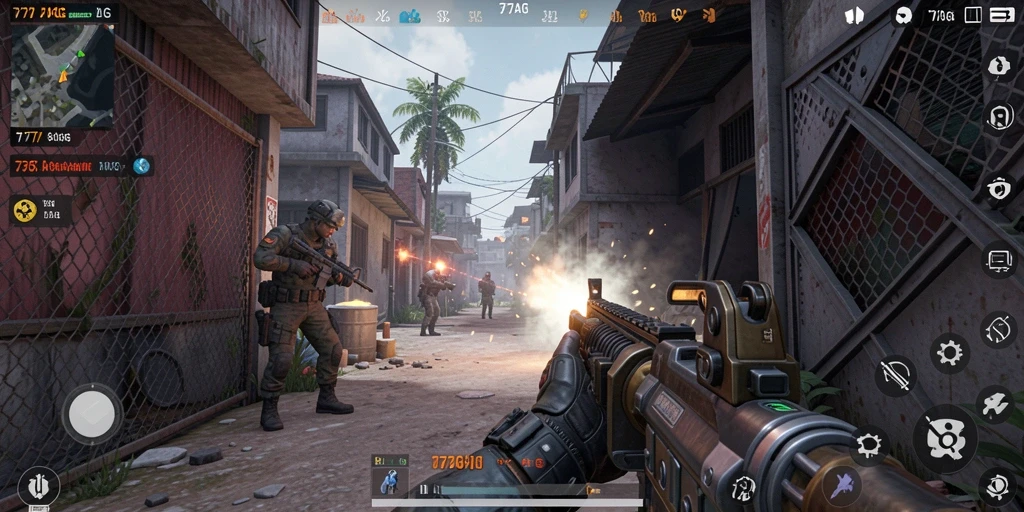 Screenshot dari gameplay intens 77AG yang penuh aksi.
