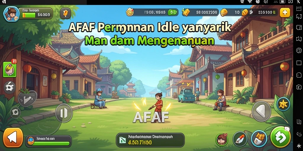 Tampilan gameplay utama AFAF dengan karakter yang aktif dan berwarna.