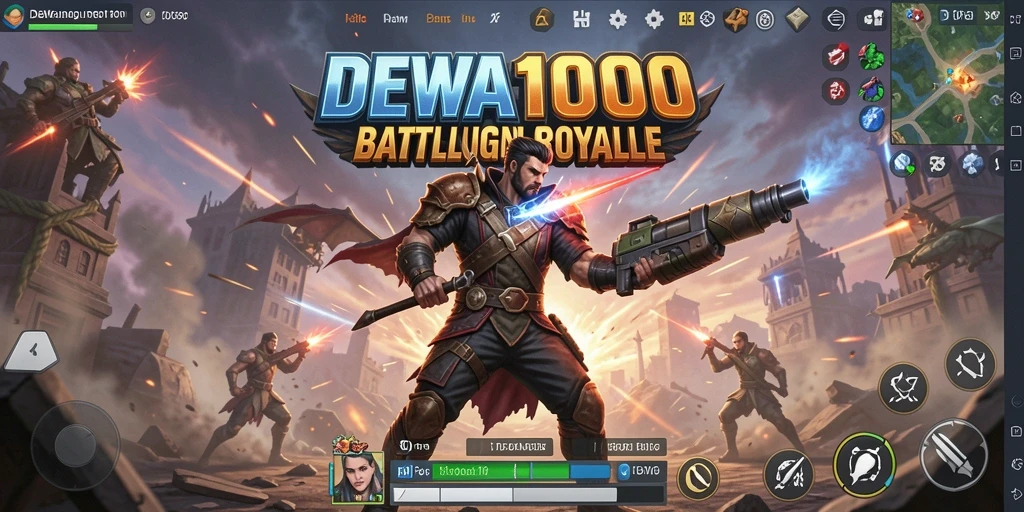 Tampilan gameplay seru dalam DEWA1000 dengan pertempuran intens.