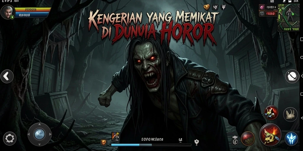 Screenshot gameplay EVIP3 menampilkan suasana Horor yang mencekam.