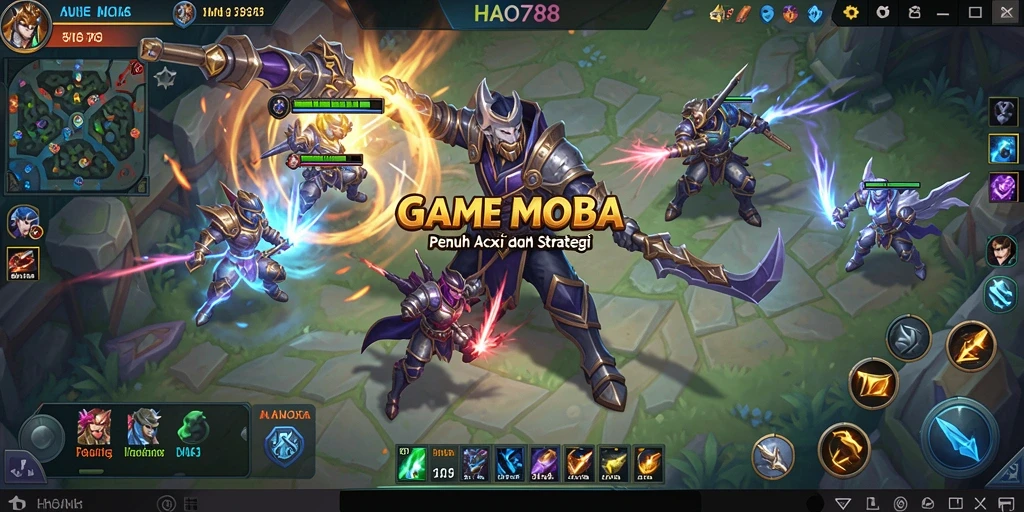 Gameplay menarik HAO788 dalam pertempuran MOBA.