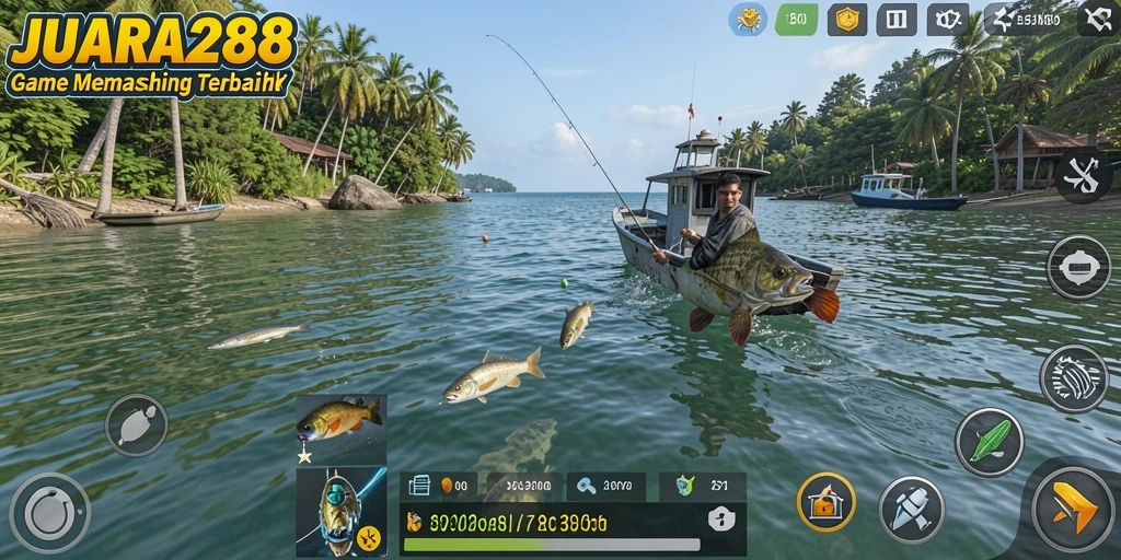 Tampilan gameplay JUARA288 yang menampilkan aksi memancing seru.