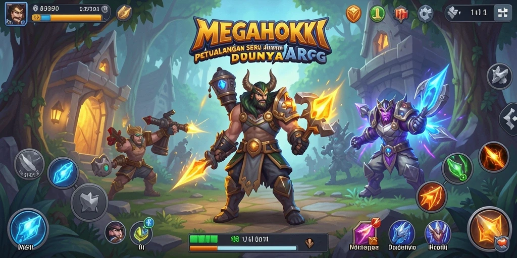 Tampilan gameplay seru di dunia fantasi MEGAHOKI.