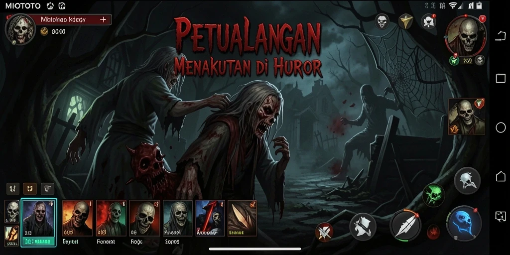 Tampilan gameplay menyeramkan dari MIOTOTO saat menjelajahi tempat gelap.