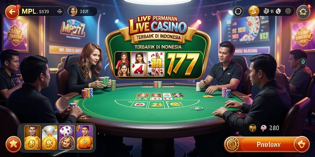 Tampilan gameplay Live Casino yang menegangkan dan interaktif di MPL777.