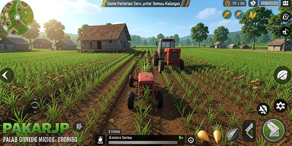 Tampilan gameplay seru dari PAKARJP - pengalaman bertani yang menyenangkan.