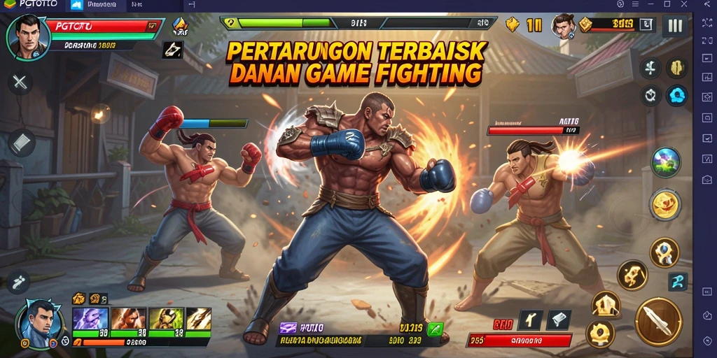 Gameplay PGTOTO menampilkan aksi pertarungan yang seru dan dinamis.