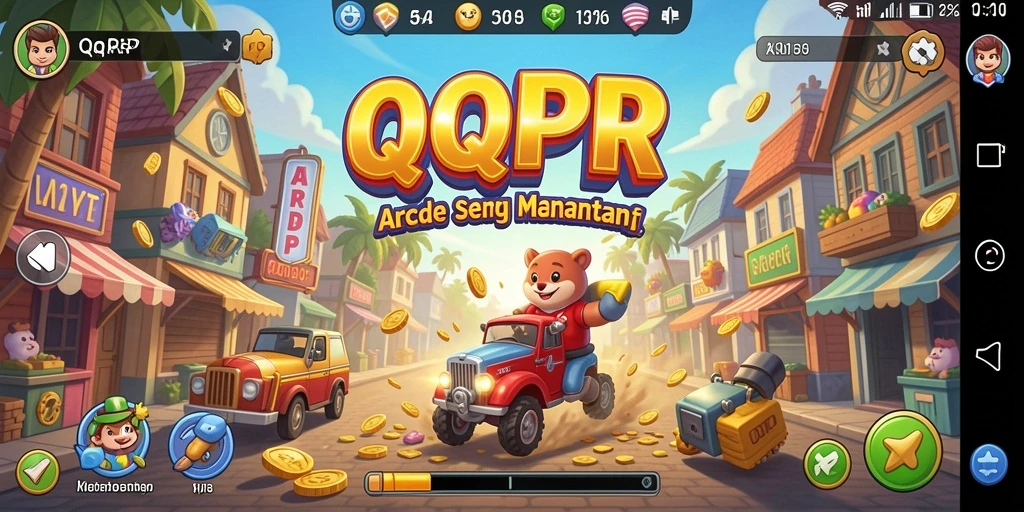 Tangkapan layar gameplay <strong>QQRP</strong> yang menunjukkan aksi seru dan dinamis dalam permainan Arcade.