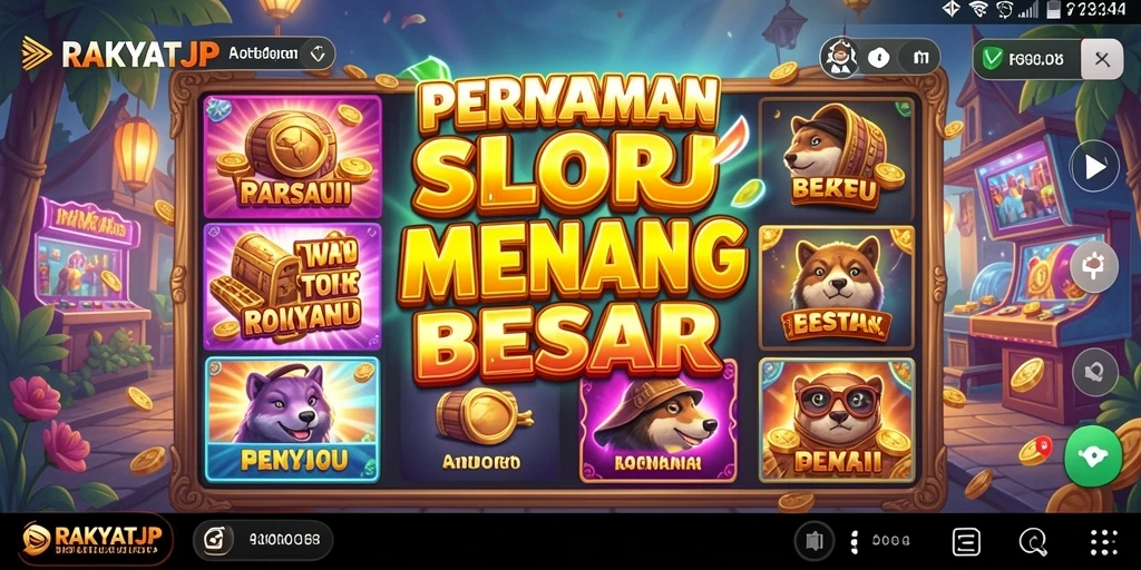 Tampilan gameplay seru yang menampilkan mesin slot RAKYATJP.