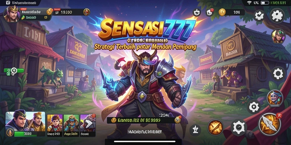 Screenshot gameplay SENSASI777 menampilkan pertempuran strategis yang intens.