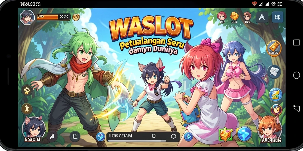 Tampilan gameplay WASLOT yang menampilkan petualangan karakter anime.